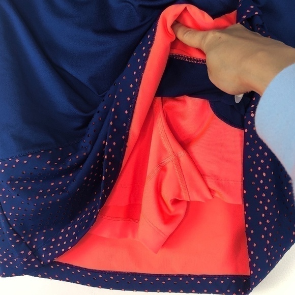 Lady Hagen golf running skirt navy neon orange shorts underneath - Picture 8 of 9